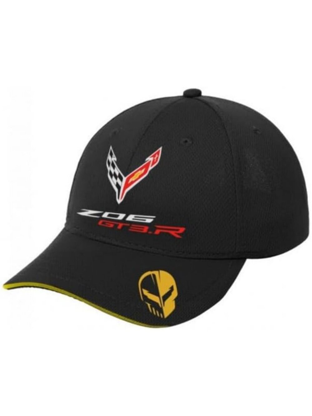 Black & Yellow Racing Cap with Adjustable Closure - Stylish Sports Hat